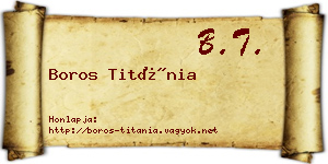 Boros Titánia névjegykártya